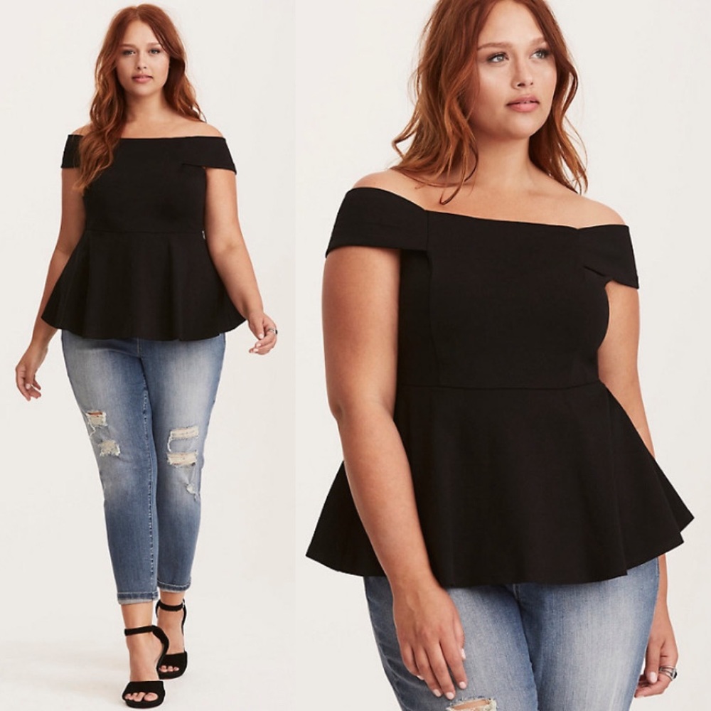 Torrid Off Shoulder Peplum Top Womens 2X